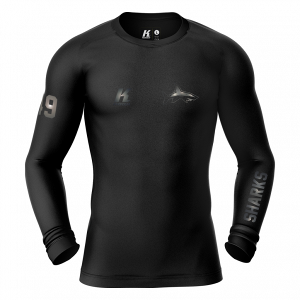 Sharks "Blackline" K.Tech Compression Longsleeve Shirt with Playernumber/Initials