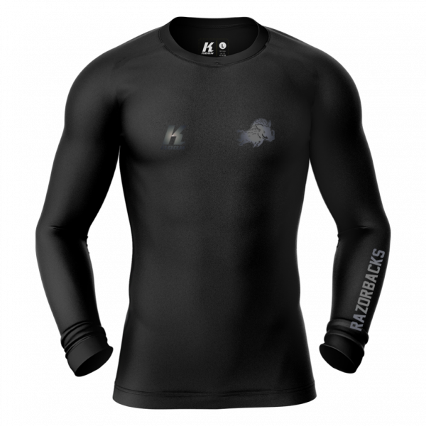 Razorbacks "Blackline" K.Tech Compression Longsleeve Shirt