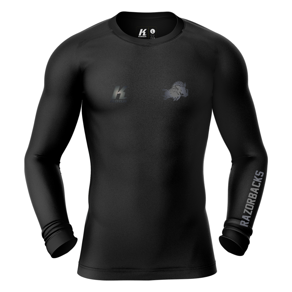 Razorbacks "Blackline" K.Tech Compression Longsleeve Shirt