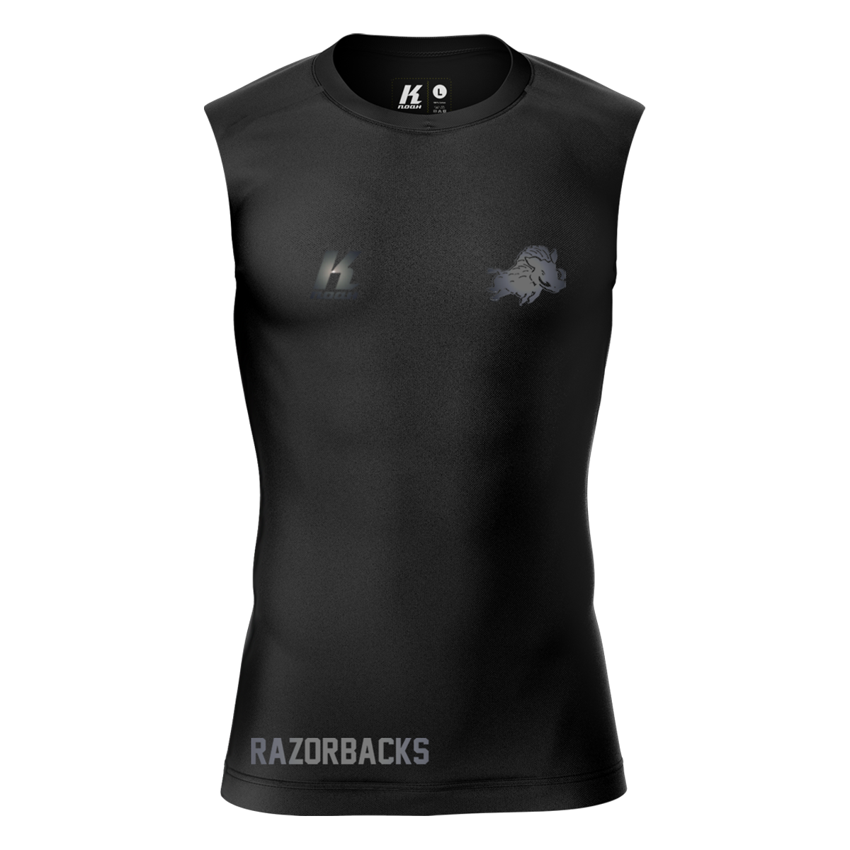 Razorbacks "Blackline" K.Tech Compression Sleeveless Shirt