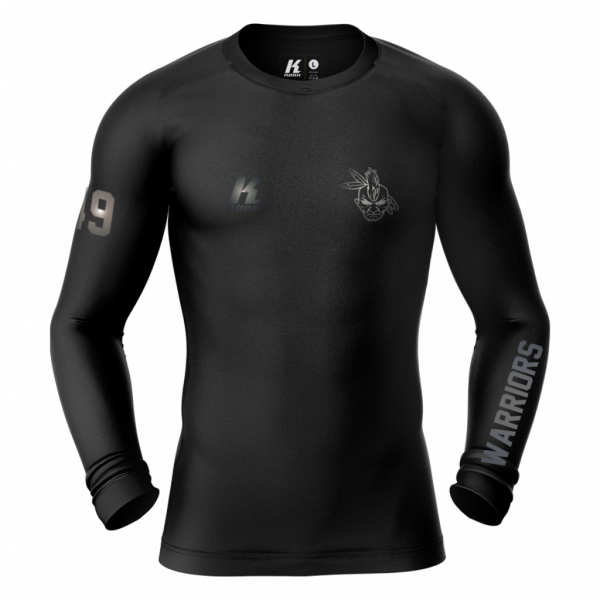 Warriors "Blackline" K.Tech Compression Longsleeve Shirt with Playernumber/Initials