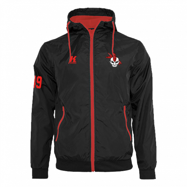 Warriors Windrunner Jacket black/red with Playernumber/Initials