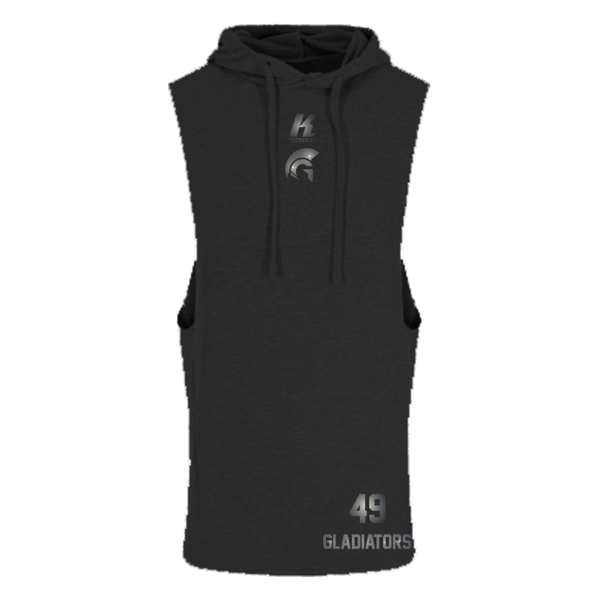 Gladiators "Blackline" Sleeveless Muscle Hoodie JC053 with Playernumber or Initials