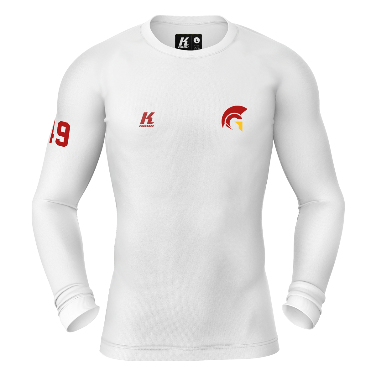 Gladiators K.Tech Compression Longsleeve Shirt white with Playernumber/Initials