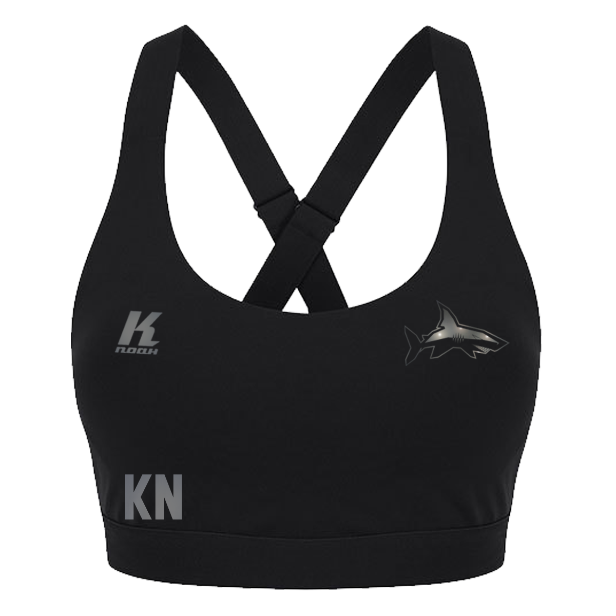 Sharks "Blackline" Womens Impact Core Bra TL371 with Initials/Playernumber