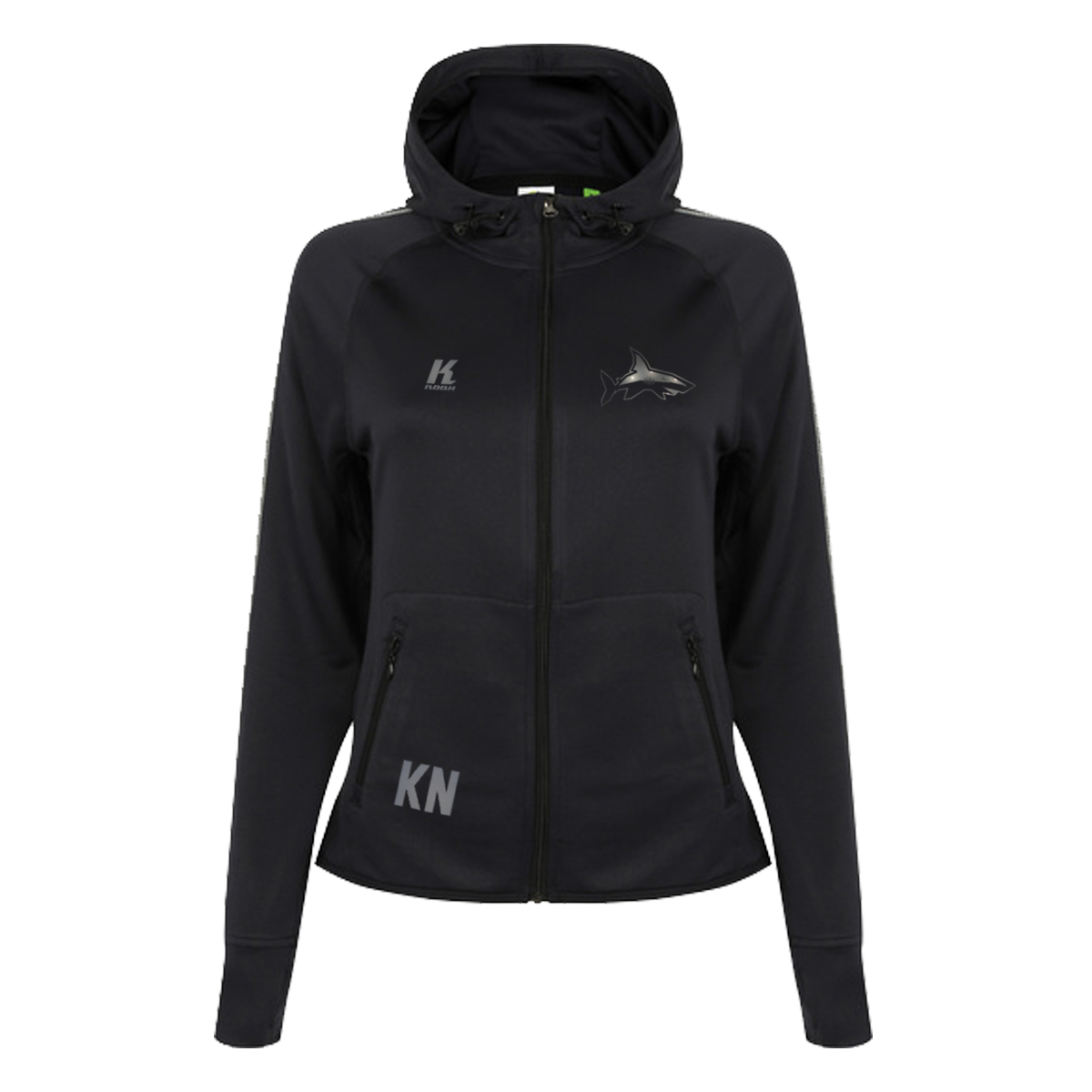 Sharks "Blackline" Womens Zip Hoodie TL551 with Initials/Playernumber