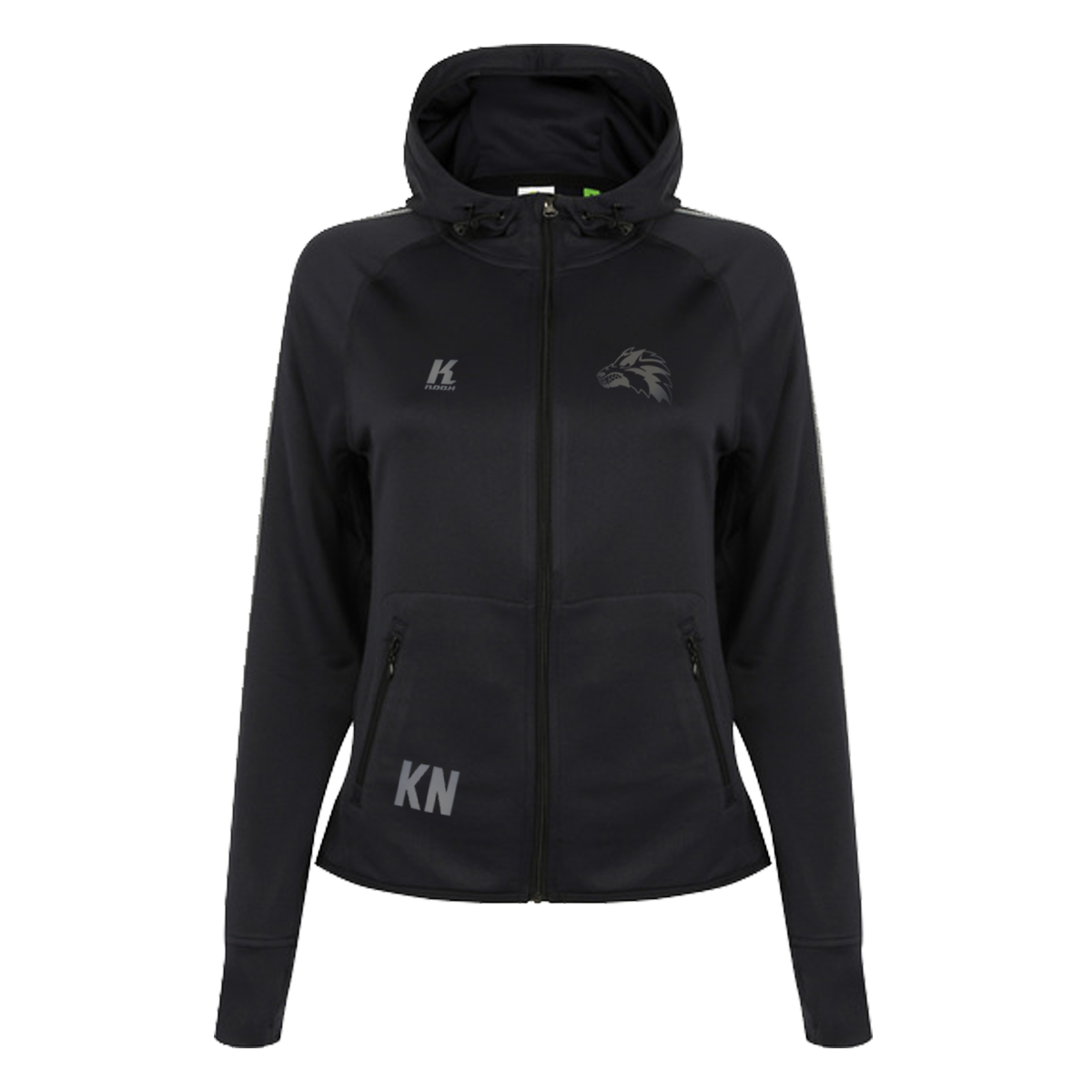 Wolves "Blackline" Womens Zip Hoodie TL551 with Initials/Playernumber