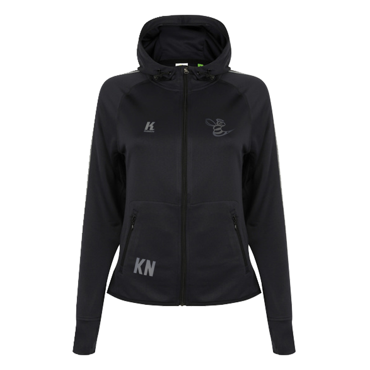 Hornets "Blackline" Womens Zip Hoodie TL551 with Initials/Playernumber