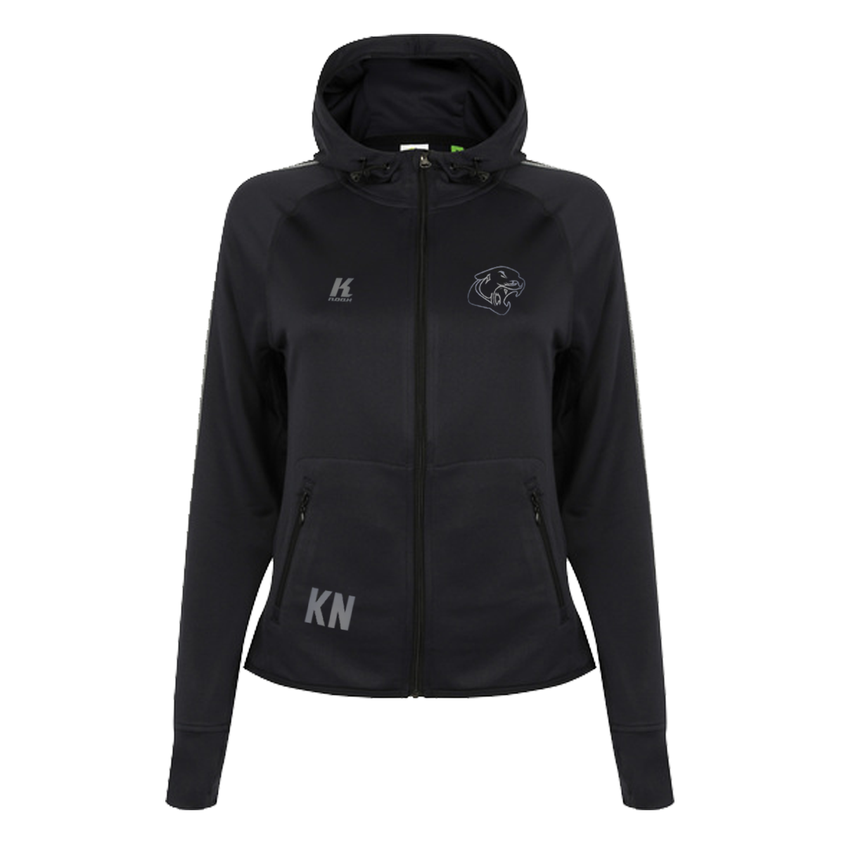 Cougars "Blackline" Womens Zip Hoodie TL551 with Initials/Playernumber