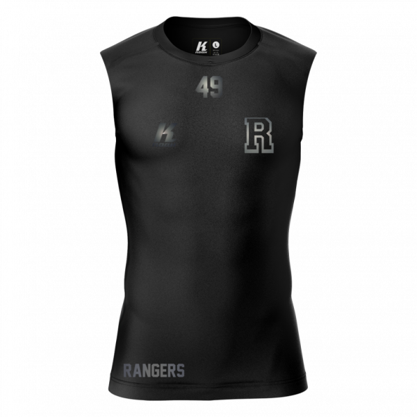 Rangers "Blackline" K.Tech Compression Sleeveless Shirt with Playernumber/Initials