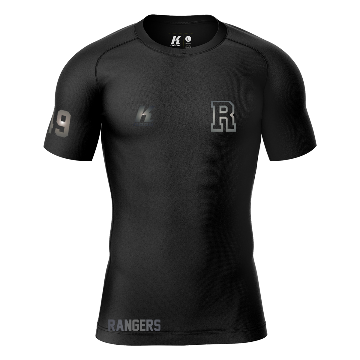 Rangers "Blackline" K.Tech Compression Shortsleeve Shirt with Playernumber/Initials
