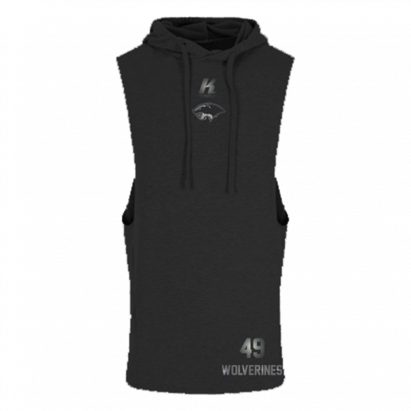 Wolverines "Blackline" Sleeveless Muscle Hoodie JC053 with Playernumber or Initials