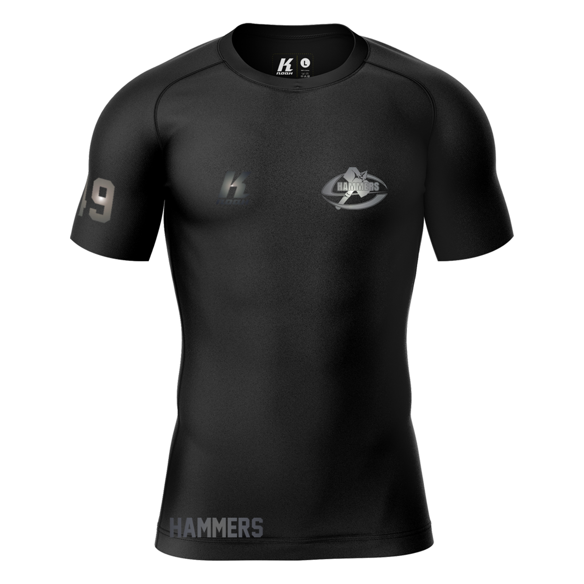 S-Hammers "Blackline" K.Tech Compression Shortsleeve Shirt with Playernumber/Initials