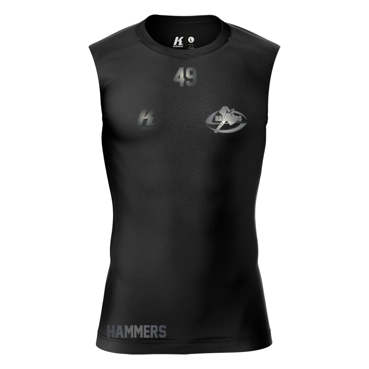 S-Hammers "Blackline" K.Tech Compression Sleeveless Shirt with Playernumber/Initials