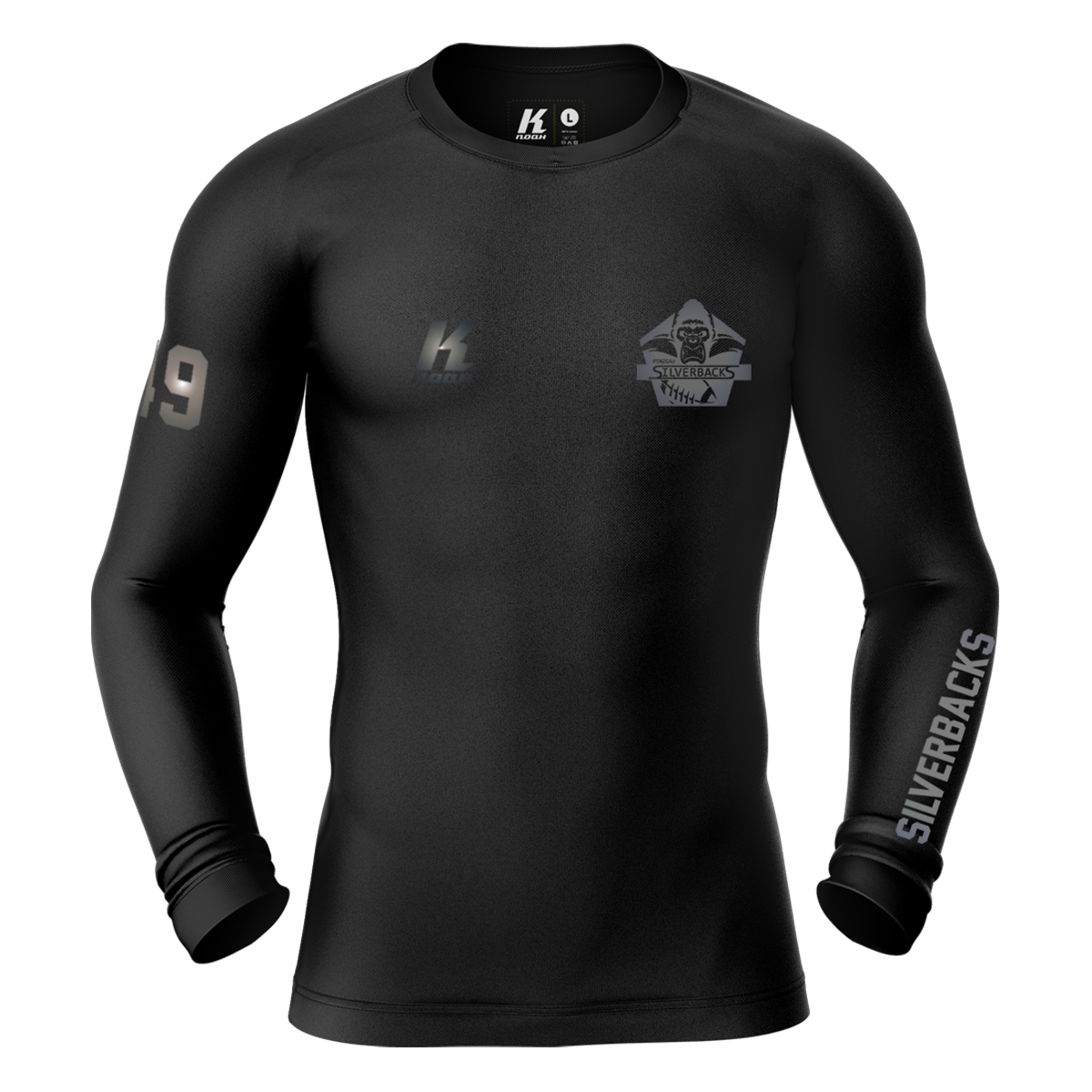 Silverbacks "Blackline" K.Tech Compression Longsleeve Shirt with Playernumber/Initials