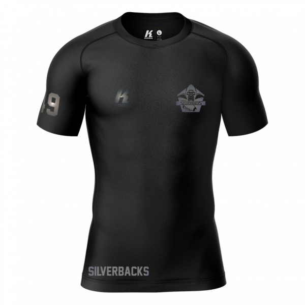Silverbacks "Blackline" K.Tech Compression Shortsleeve Shirt with Playernumber/Initials
