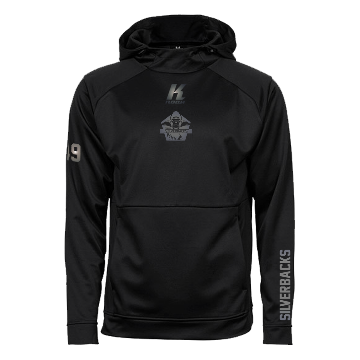 Silverbacks "Blackline" Performance Hoodie JH006 with Playernumber or Initials
