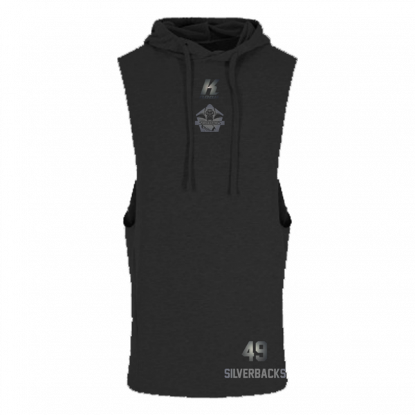 Silverbacks "Blackline" Sleeveless Muscle Hoodie JC053 with Playernumber or Initials
