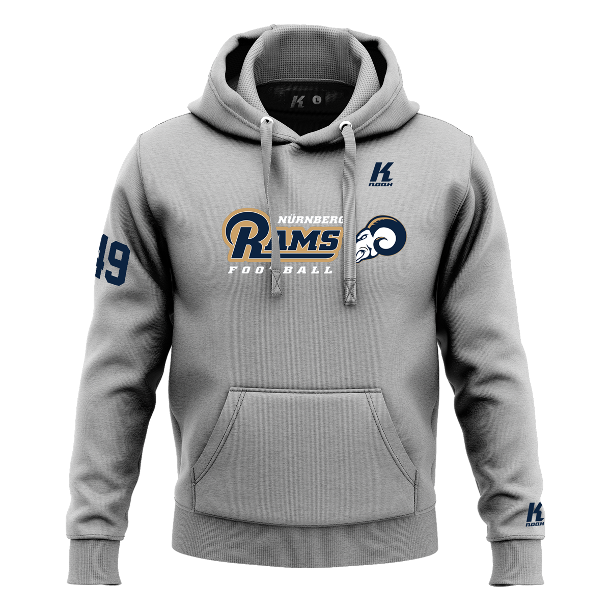 Rams Basic Hoodie Essential Grey with Playernumber/Initials