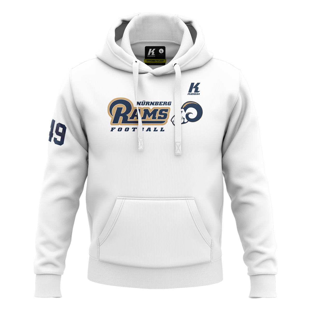 Rams Basic Hoodie Essential White with Playernumber/Initials