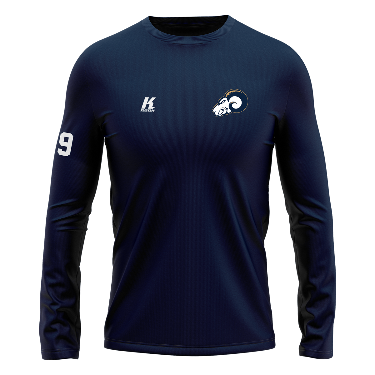 Rams Basic Longsleeve Tee Primary Navy with Playernumber/Initials