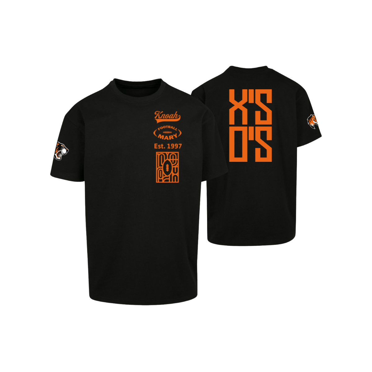 Nancy Tigres Fan Footballmary Oversize Tee "X's & O's"