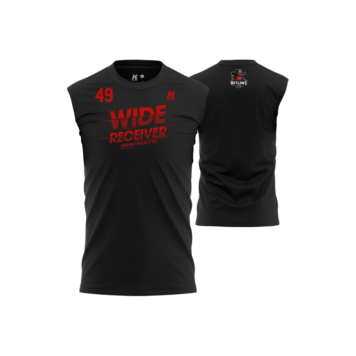 West Frisian Outlawz Position Oversize Sleeveless Tee "Wide Reciever"