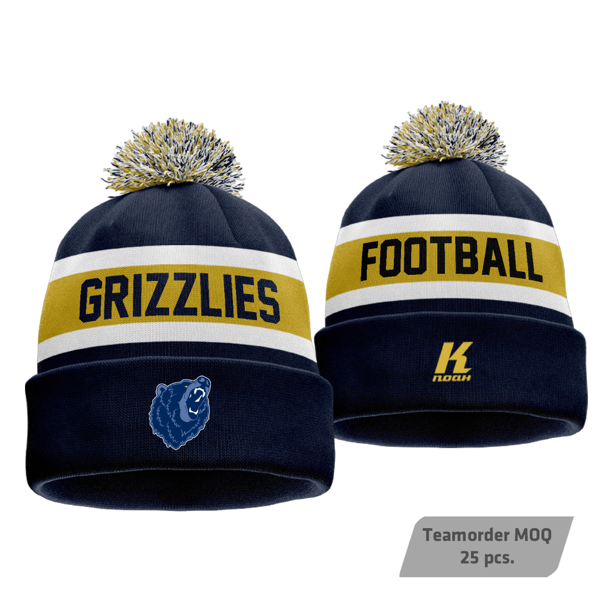 AFC Grizzlies Signature Pom-Pom Knit Beanie