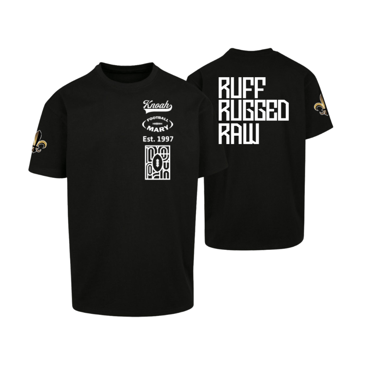 Riviera Saints Fan Footballmary Oversize Tee "Ruff, Rugged, Raw"