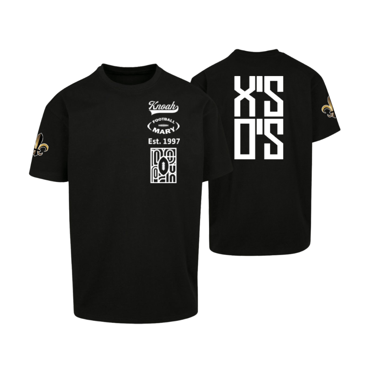 Riviera Saints Fan Footballmary Oversize Tee "X's & O's"