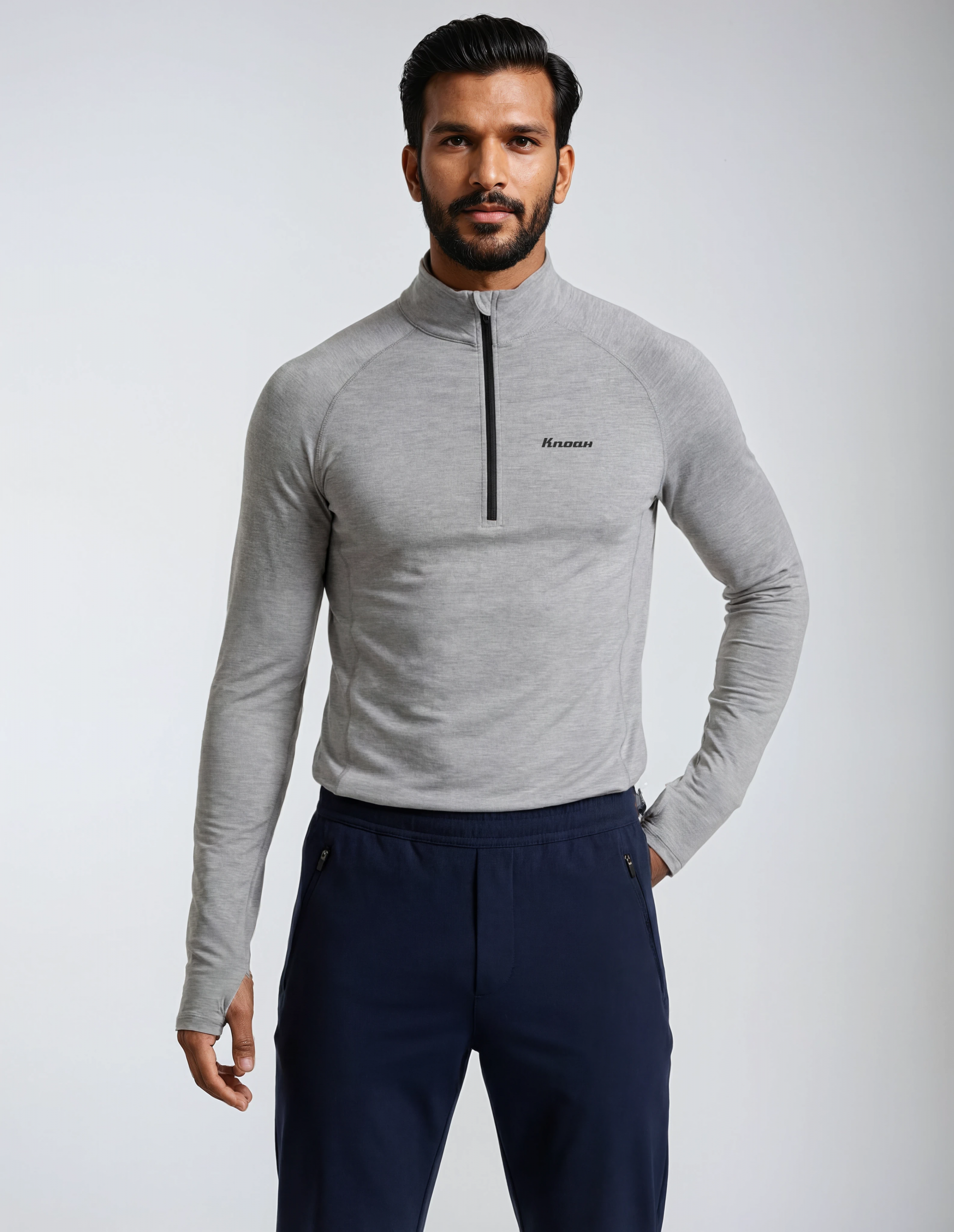 K.Noah "Everyday" Cool-Flex 1/2 Zip Top grey