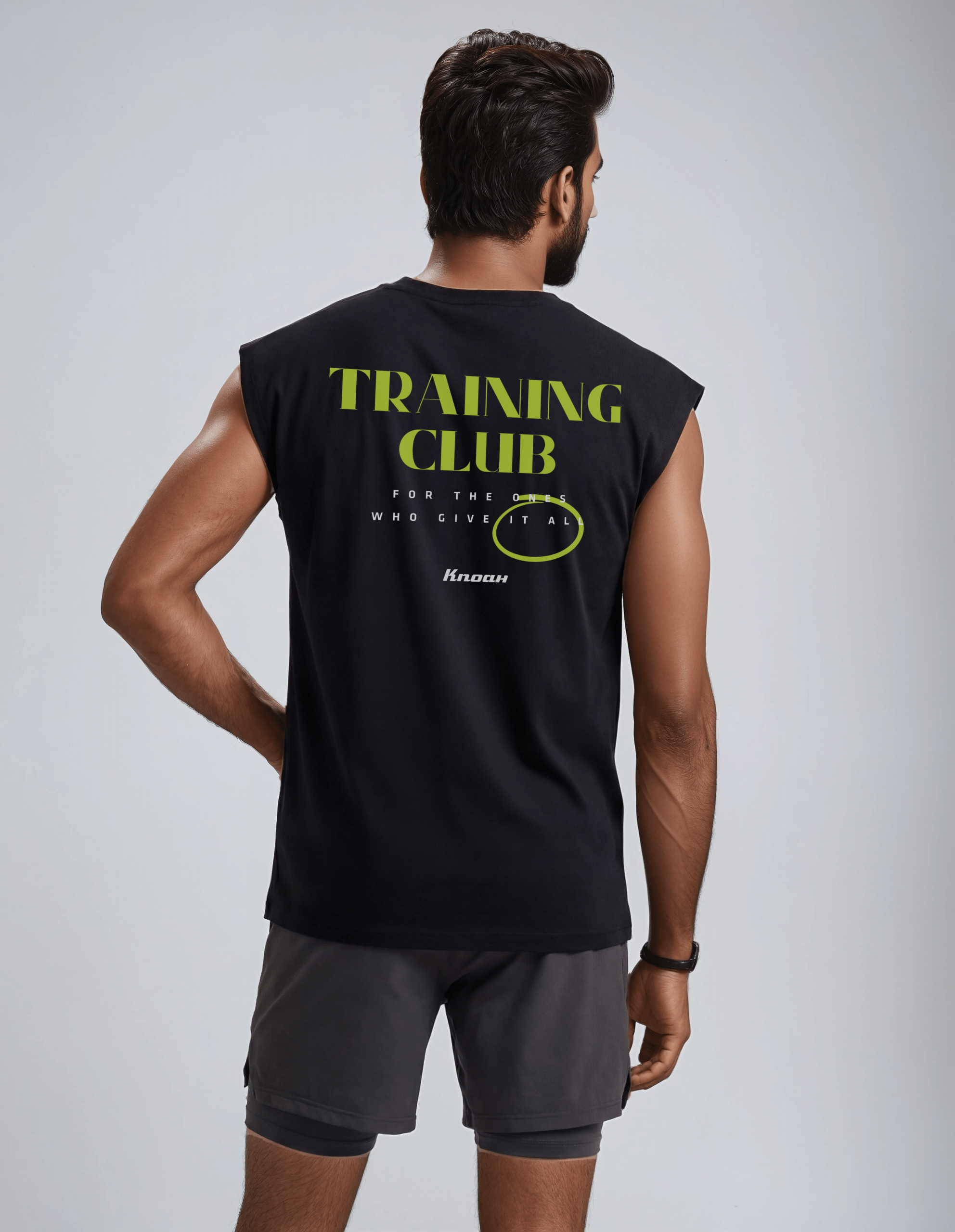 sl-black-back-c K.Noah Oversize Sleeveless Tee Training Club black