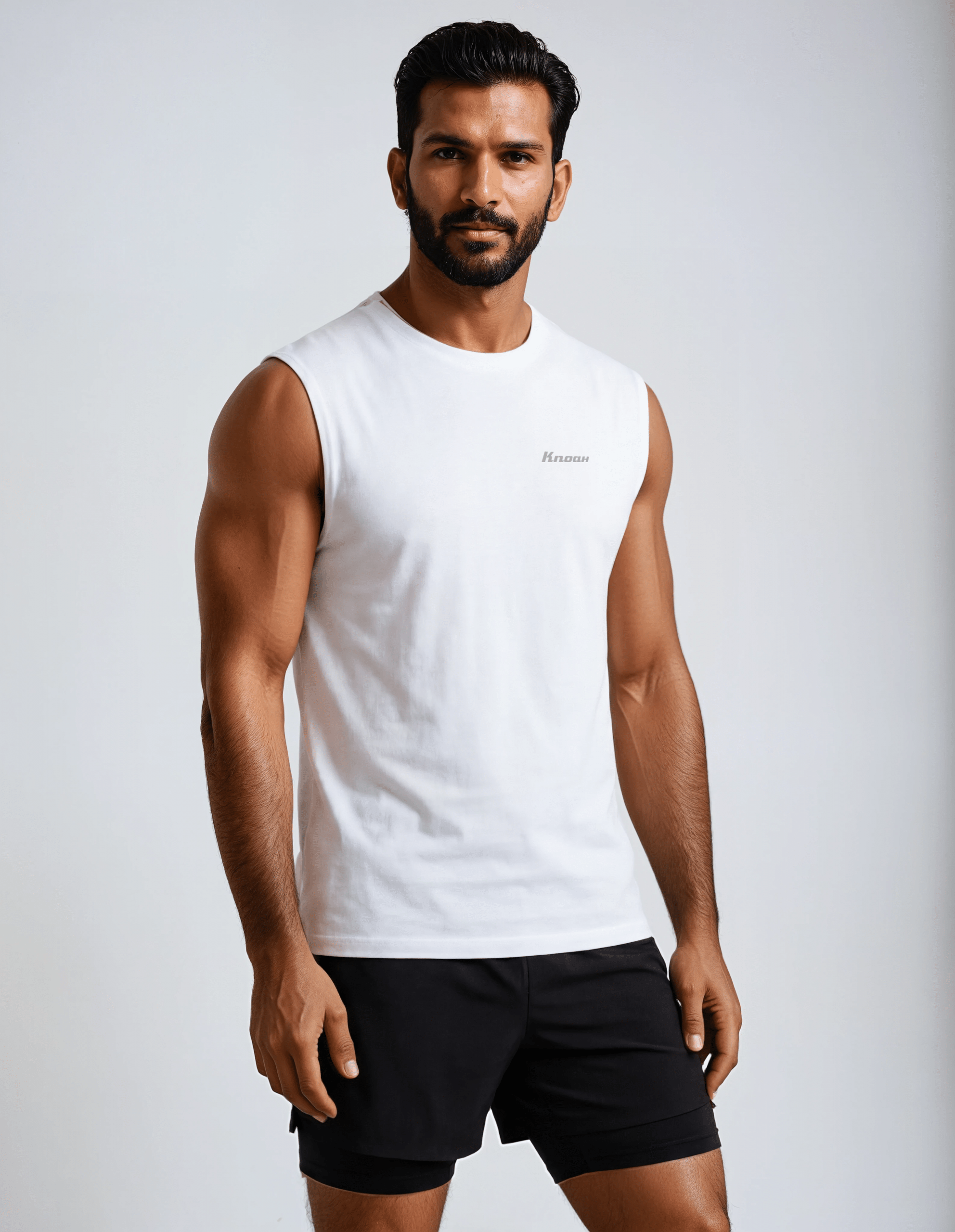 sl-white-a1 K.Noah "Everyday" Oversize Sleeveless Tee white