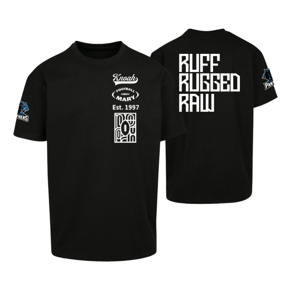 Würzburg Panthers Fan Footballmary Oversize Tee "Ruff, Rugged, Raw"