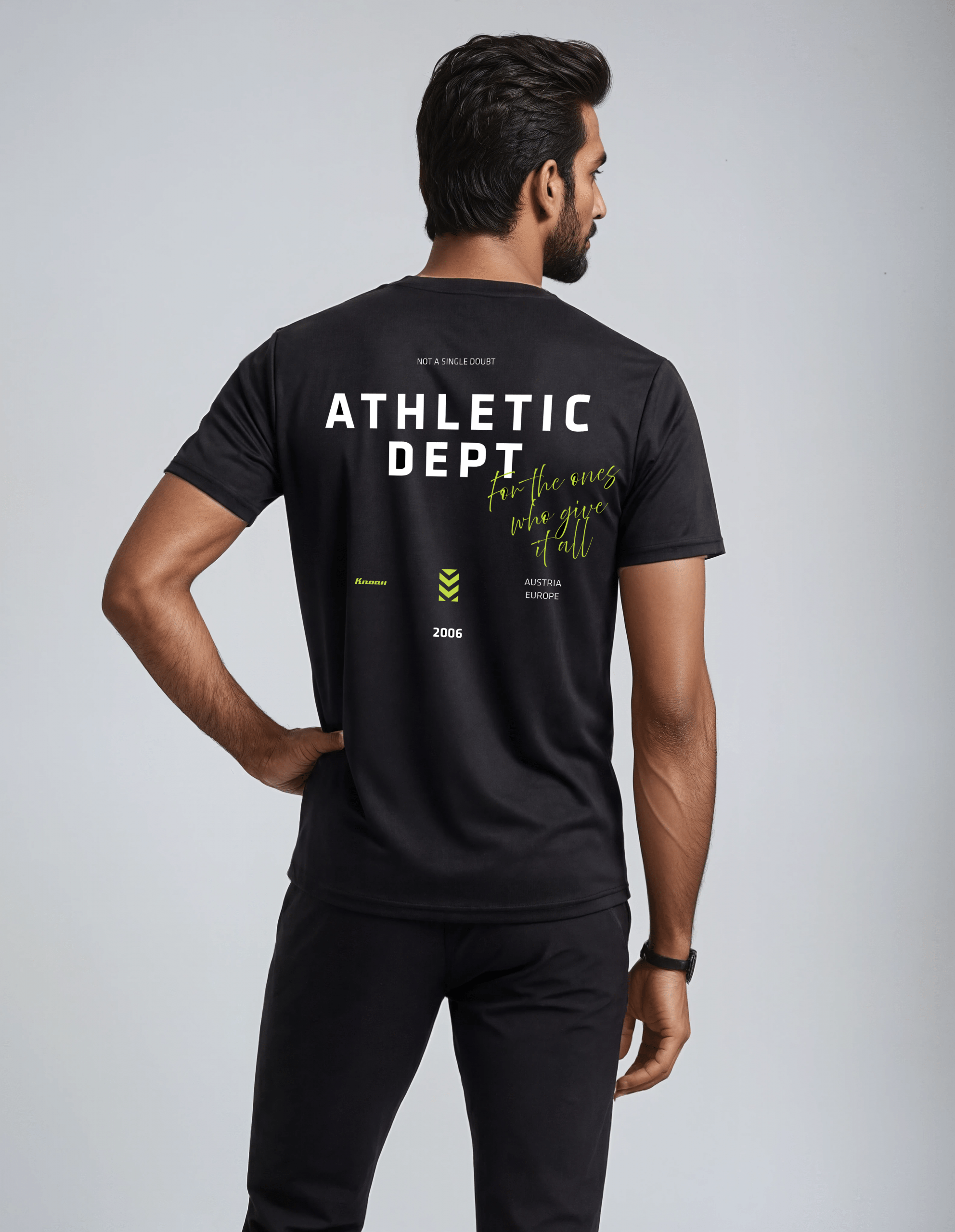 tee-black-back1-d K.Noah "Athletic Dept" Performance Tee black