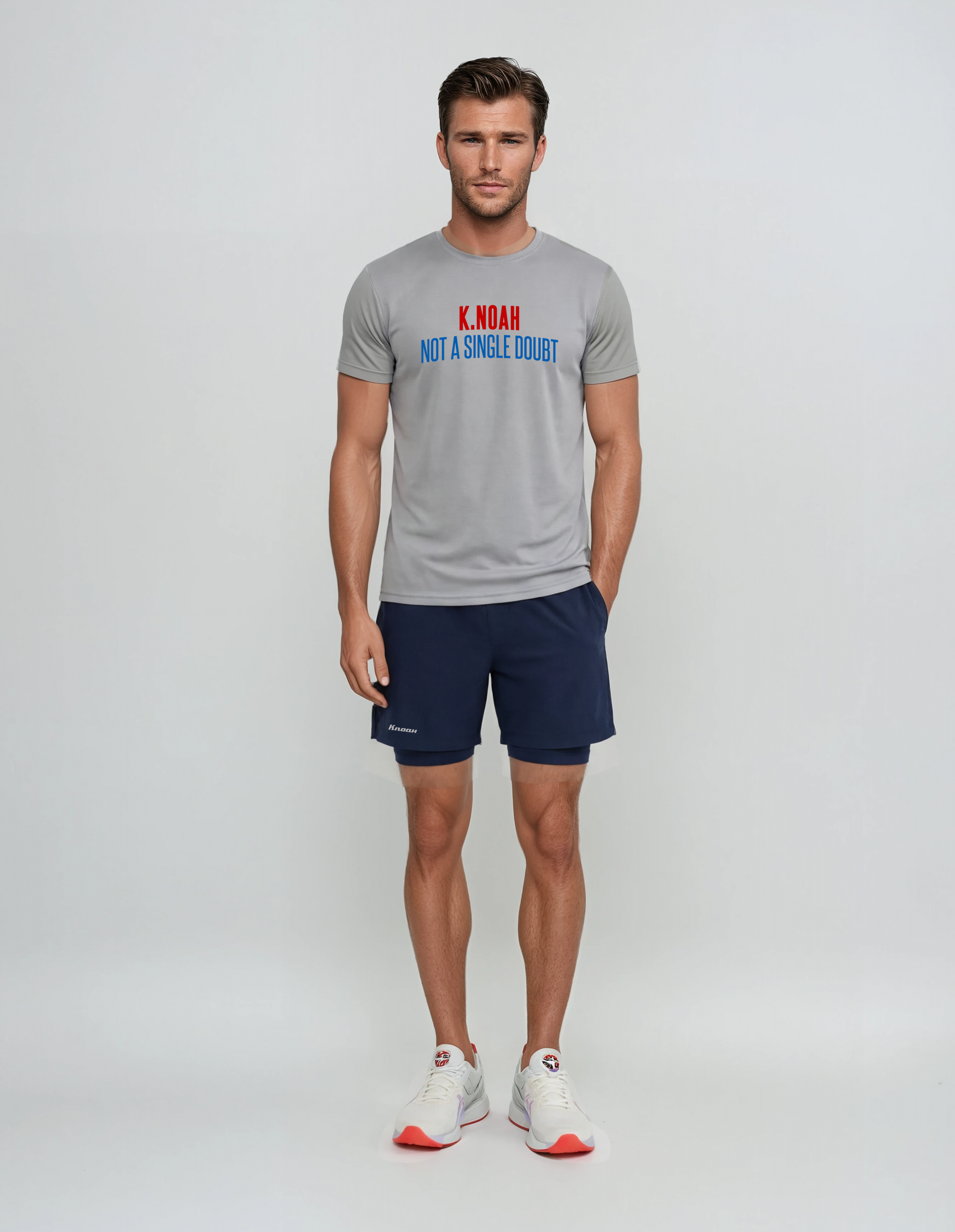 K.Noah "Not a Single Doubt" Performance graphic Tee silver grey