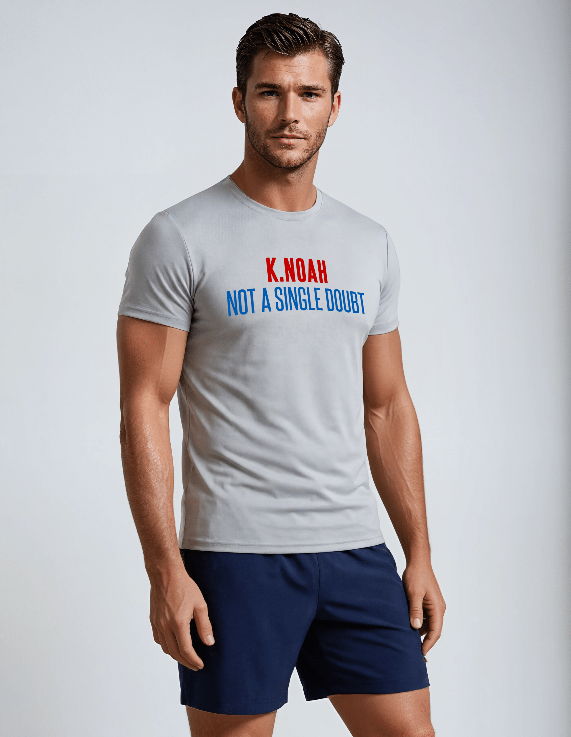 K.Noah "Not a Single Doubt" Performance graphic Tee silver grey